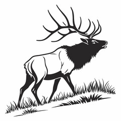 elk silhouette black vector