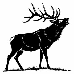 elk silhouette black vector