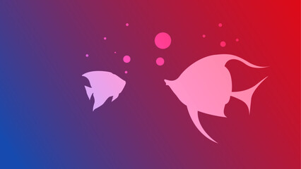 icone, sagome, silhouette, pesci, pesciolini, vita marina, 