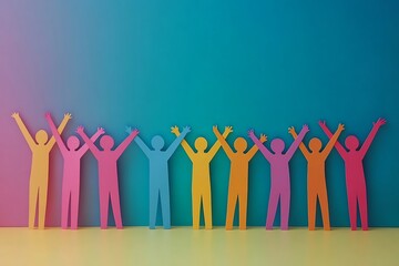Colorful Paper People Teamwork Cutouts2