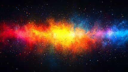 Fototapeta premium Vibrant colorful cosmic cloud with radiant bright illuminated patterns