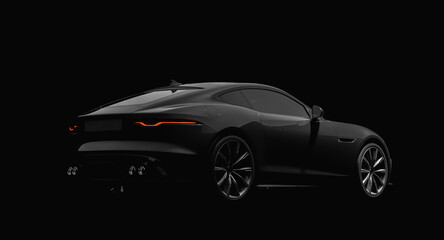 Naklejka premium black sports car on black