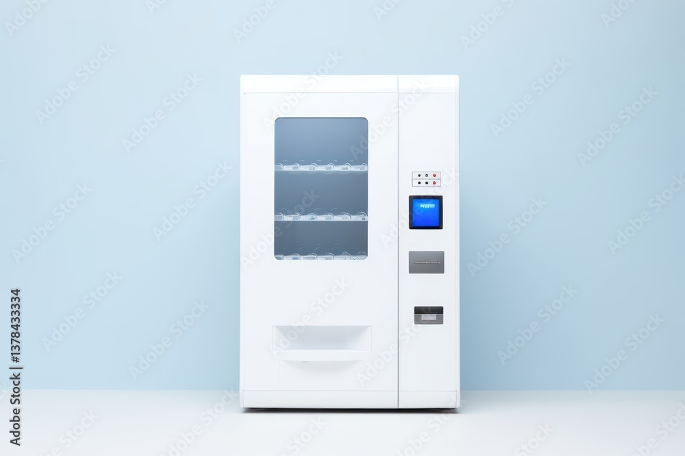 Canvas Prints all white vending machine refrigerator electronics technology.