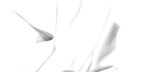 Abstract image of a gray fabric drape flowing on a white background. Perfect for design and marketing projects.