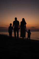 silhouette photo of a family