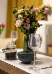 Decorating the table with various objects