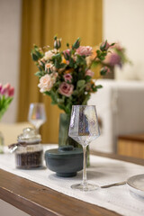 Decorating the table with various objects