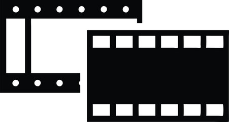 Fototapeta premium Black Film Strip with Sprocket Holes on Transparent Background