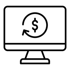 Auto Payment Setup Icon. Recurring transaction symbol. Digital finance and automated billing - stock vector. Outline Icon