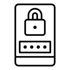 One-Time Password Icon. Secure authentication symbol. Digital banking and cybersecurity - stock vector. Outline Icon