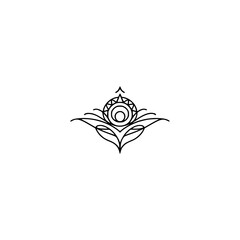 Fototapeta premium Elegant Minimalist Floral Logo Design, Geometric, Black & White