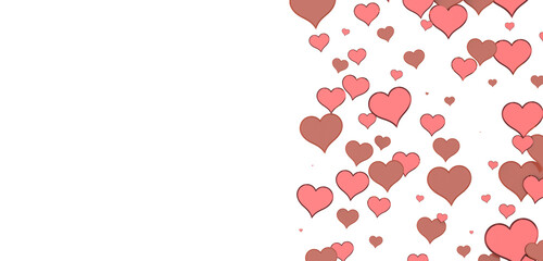 hearts on a pink background. 3d render illustration for advertising. Valentine's Day.