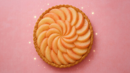 桃スライスの夢みるタルト/Dreamy Spiral Peach Tart Generative AI