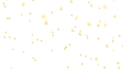 Abstract Golden Circles Scattered on White Background