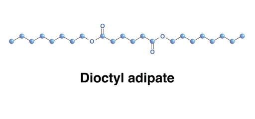 Dioctyl Adipate (DOA) Organic Compound Molecule Vector Illustration. Ester Used As A Plasticizer.