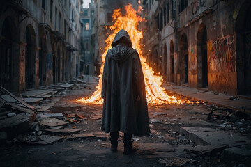 young woman in a red dress.