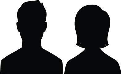 Couple Silhouette with Man and Woman on Transparent