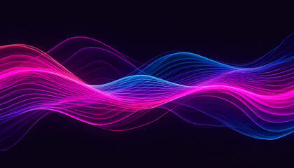 Abstract waves of light in purple and pink hues.