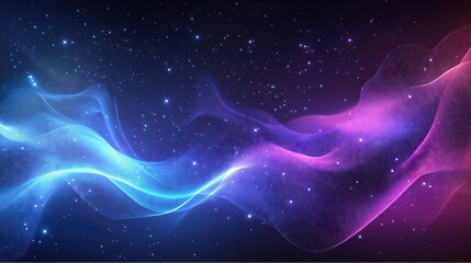 Obraz premium Deep blue cosmos with a starry, glowing nebula synthwave aesthetic - background wallpaper