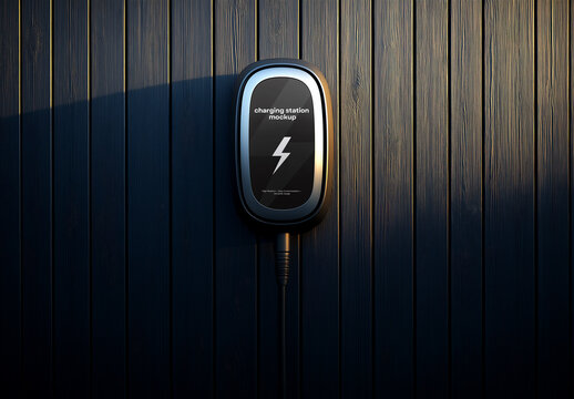 Modern Electric Vehicle Charging Station Mockup &ndash; High-Quality Realistic EV Charger Design for Branding, Advertising, and Presentation Purposes