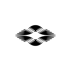 Obraz premium Abstract Geometric Shape in Black and White: Logo Design Element