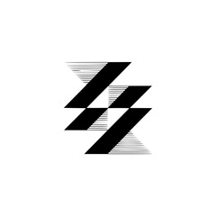 Geometric Black and White Graphic: Zigzag Pattern on Off-White