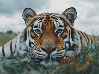 Obraz premium Tiger close-up, fierce tiger,