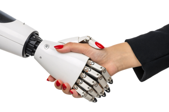 Human and Robot Handshake: Collaboration, Technology, Artificial Intelligence and Future Concepts.