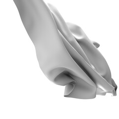 Abstract image of white fabric draped and folded, creating a textured background.