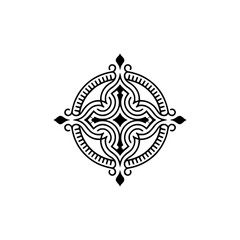 Fototapeta premium Elegant Black & White Ornamental Circle Design, Vector Illustration