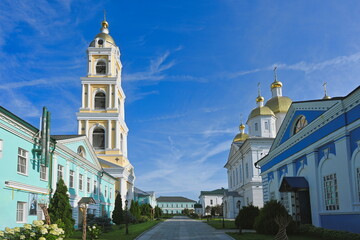 Summer garden and courtyard of the Oransky Monastery
