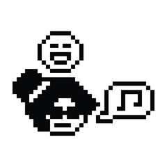 Fototapeta premium Cartoon pixel character cute woman exercises training dance lifestyle music decoration life style 8 bit female girl dance with music game 8bit fitness isolated PNG vector.