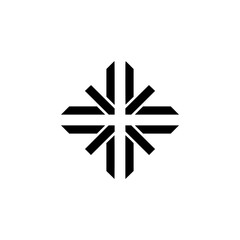 Fototapeta premium Geometric Starburst Logo, Modern Black and White Design