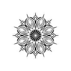 Elegant Black Mandala on a White Background: Symbolic, Decorative Design.