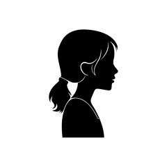 silhouette of a girl icon vector logo design