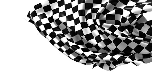 Waving racing finish flag in