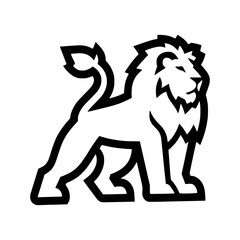 vector silhouette illustration of a lion, icon