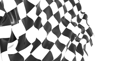 Waving racing finish flag in