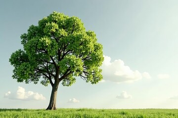 Obraz premium Single tree against a grey sky with white clouds, branches, clear, serene