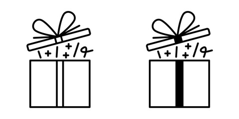 Gift Box Icon Set. Gift Box Vector Icon in line style design. Gift Box Symbol. Vector illustration.