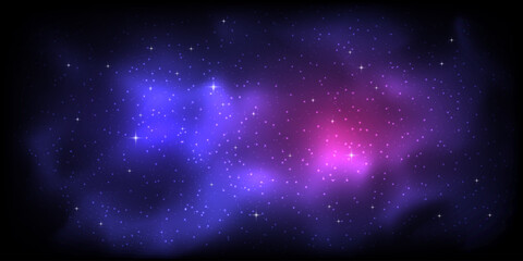 Blue purple stardust in deep universe milky way galaxy background vector