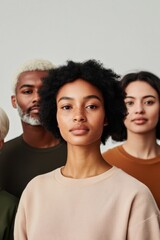 Portrait showcasing diverse individuals with unique hairstyles a