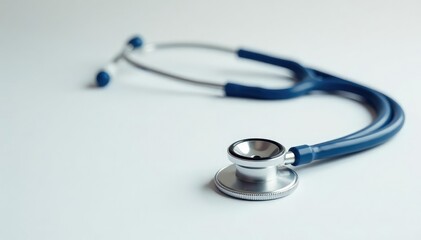 A stethoscope on a white background near a pet carrier, medical, sterile, listening