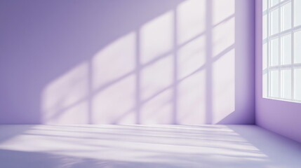 Obraz premium Light purple background with window shadow