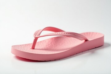 Close-up of a single flip-flop against a pure white backdrop , summer, detail, thongs