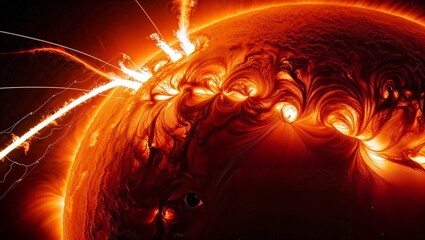 Fiery Solar Surface with Intense Solar Flares