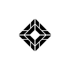 Geometric Diamond Abstract, Black & White, Minimalist Logo Design