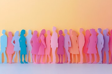 Obraz premium Colorful People Cutouts Social Group Success Celebration