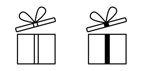 Gift Box Icon Set. Gift Box Vector Icon in line style design. Gift Box Symbol. Vector illustration.
