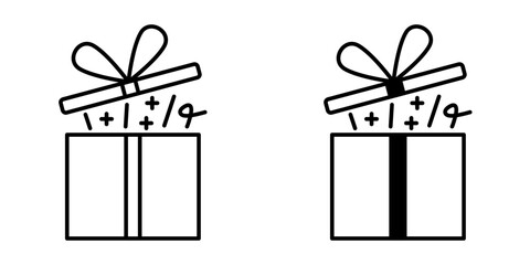 Gift Box Icon Set. Gift Box Vector Icon in line style design. Gift Box Symbol. Vector illustration.